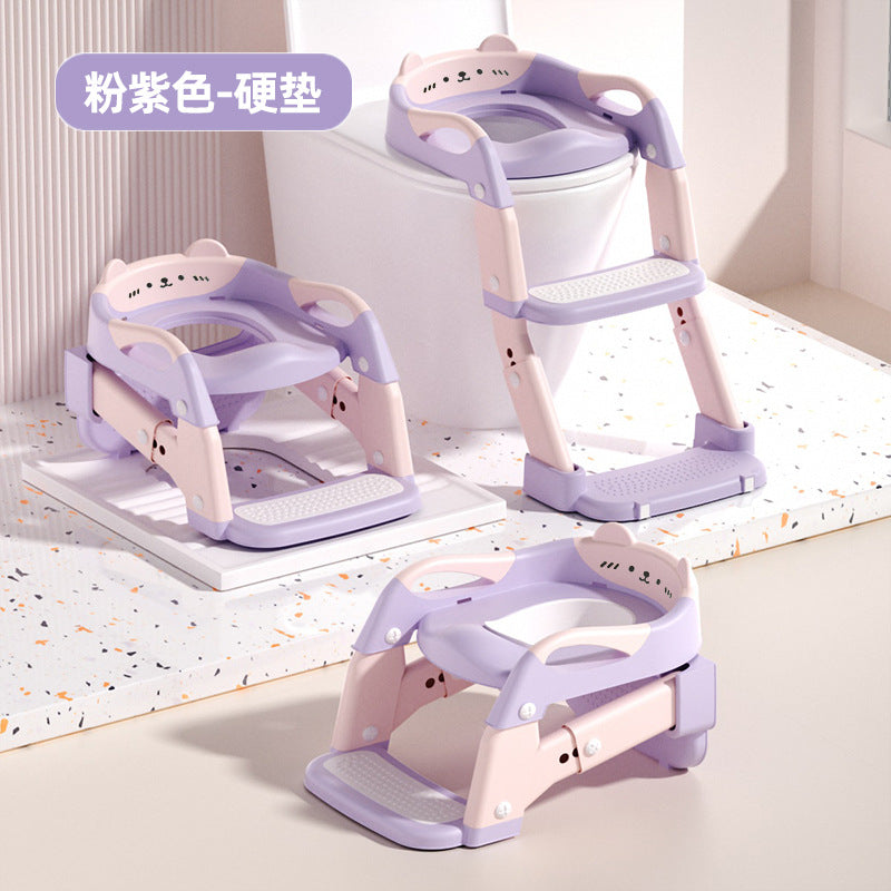 Foldable & adjustable baby potty ladder - 3-in-1 portable toilet training aid for toddlers
