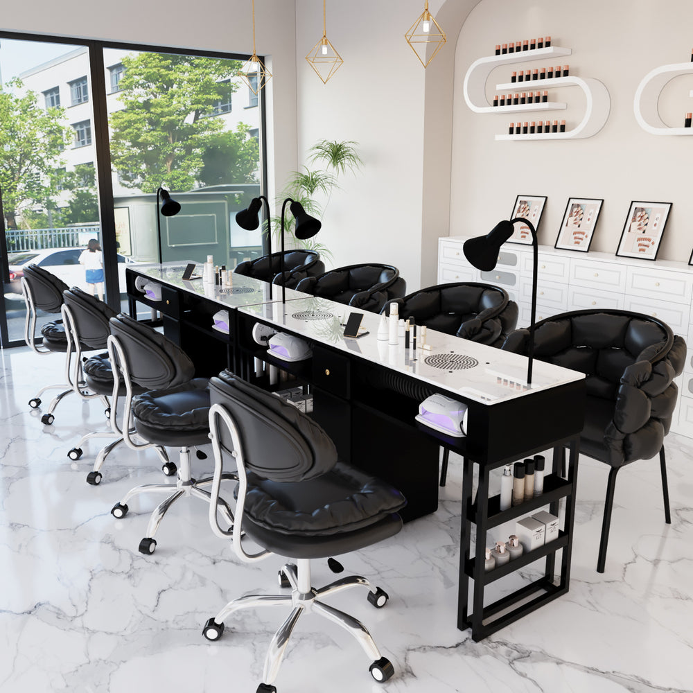 Manufacturer's new arrival widened porcelain manicure shop girls manicure table makeup chair multi-functional manicure table table and chair suit