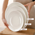 Wholesale large plate deep plate for home ceramic pure white round plate hotel large plate chicken chopped pepper fish head fruit plate vegetable plate fish plate