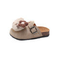 Kids female retro cat birkenstock slippers outwear2025 spring autum cartoon cute plaid girl baotou new arrival