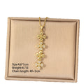 [titanium steel] cross-border popular diamond-filled four-leaf clover long necklace for women, accessible luxury, high-end niche clavicle chain jewelry