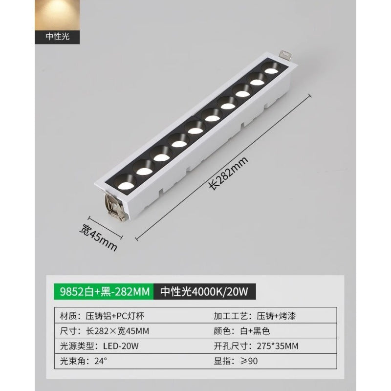 Grille light Recessed headless light Living room lighting Concealed spotlight Downlight line Corridor aisle ceiling light 1