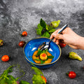 European style kiln turned blue ceramic salad bowl restaurant hotel special stylish vegetable soup bowl noodle bowl special-shaped ceramic bowl