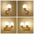 Artistic bedside wall lamp staircase balcony led wall sconce bedroom bedside light double head living room aisle room wall light