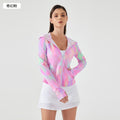 Summernew arrival hooded face-covering sun protection clothing for women with two-way zipper breathable outdoor uv protection skin clothing d25019