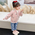 Girls' knitted cardigan - fleece lined, extra thick, new  autumn/winter collection, stylish sweater top/jacket for toddlers and young children