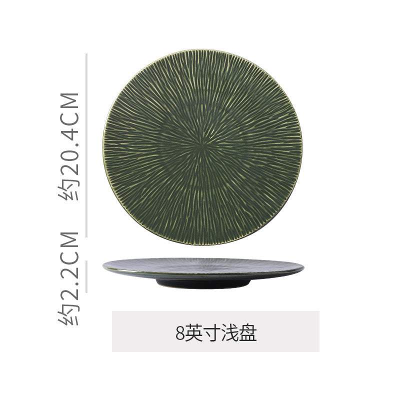 Retro high-looking kiln-turned creative plate ceramic western food plate for home restaurant steak plate stylish dessert plate