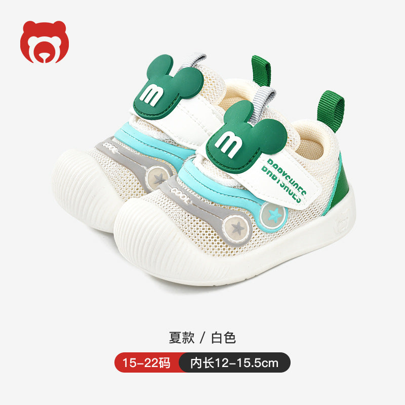 Baby sandals for boys, summer first walker shoes, 0-1-2 years old infant anti-slip soft sole mesh shoes for babies and toddlers, baby girl shoes