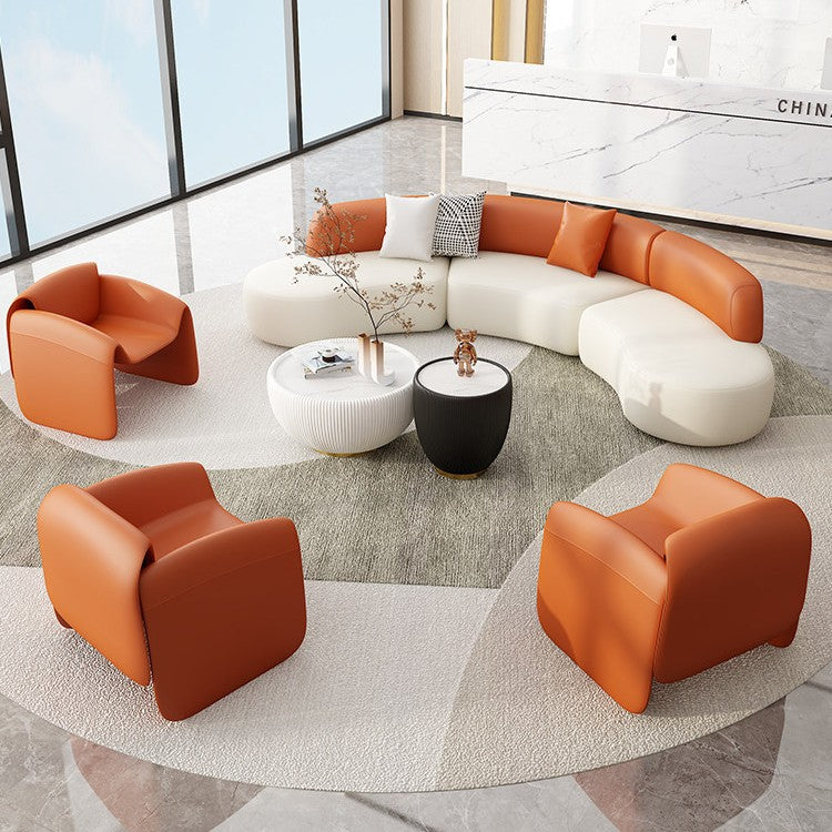 Nordic half-circle arc-shaped business sofa for office, negotiation, hotel, sales office, lobby, courtyard, rest area, and reception