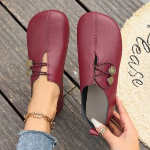 new export soft leather flat casual women's shoes - summer slip-on loafers, simple & stylish, plus size available