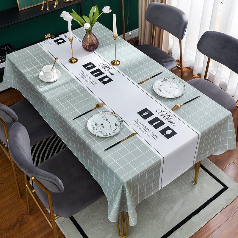 Waterproof and oil-proof pvc tablecloth, easy to clean, heat-resistant, soft glass dining table mat, light luxury high-end coffee table pad, tabletop cloth
