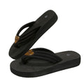 Plus size black flip-flops with cartoon design - summer thick-soled sandals & slippers - fashionable beach shoes for women
