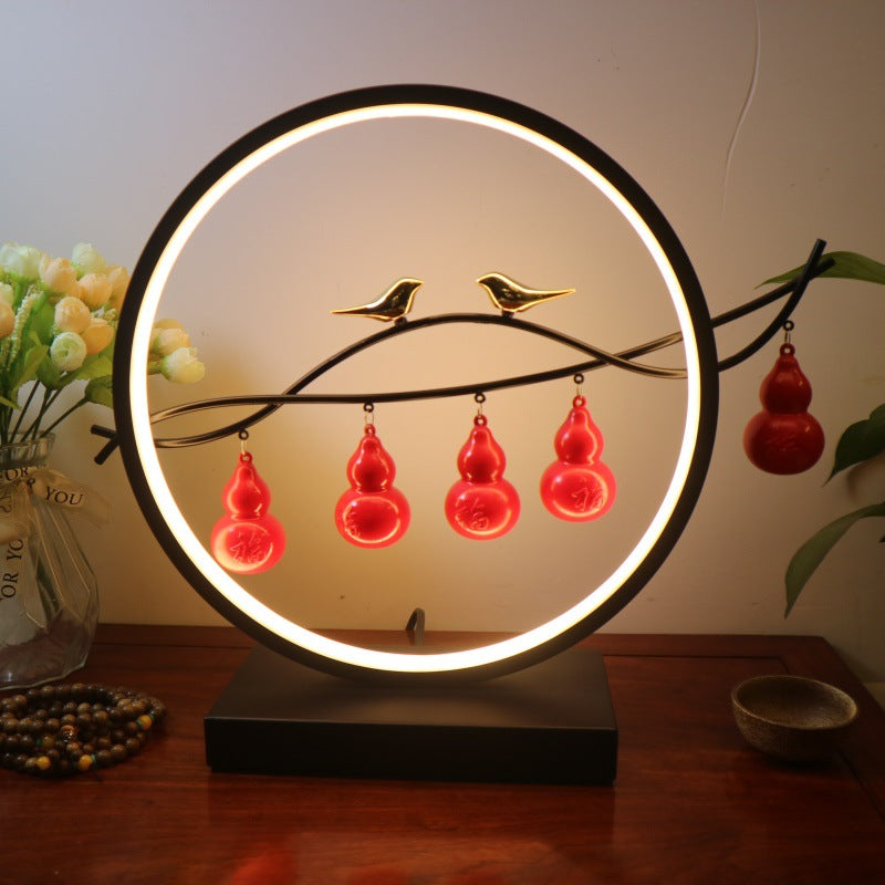 New chinoiserie gourd table lamp bedroom bedside lamp living room entrance office hotel five blessings bring in wealth and treasure fortune ornaments