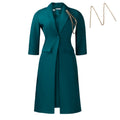 D610 european and american style elegant stretch slim-fit solid color blazer and slip dress two-piece set - african fashion outfit