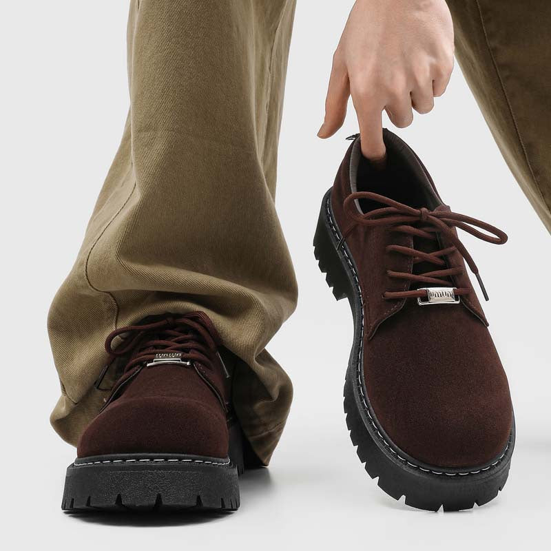 Retro big toe derby shoes for men 2026new arrivalthick soleincrease low top rhubarb boots workwearbootscasual leather shoes
