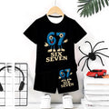 "stylish digital 67 print," perfect for summer wear, boys' outdoor sports t-shirt set