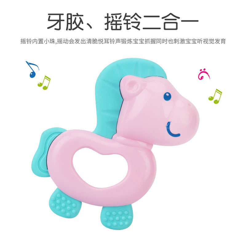Factory direct sales baby animal head modeling toothpaste grinding teeth maternal and infant toys baby dolphin teeth biting glue soft rubber accessories