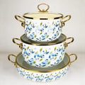 Factory direct sales cross-border hot selling thousands of charming flowers, birds and flowers enamel soup pot 20cm24cm30cm