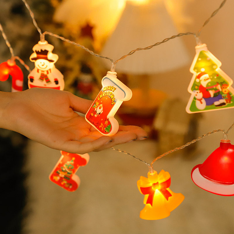 LED Christmas light string battery box snowflake elk Christmas tree decorative light string Santa Claus festive atmosphere lights