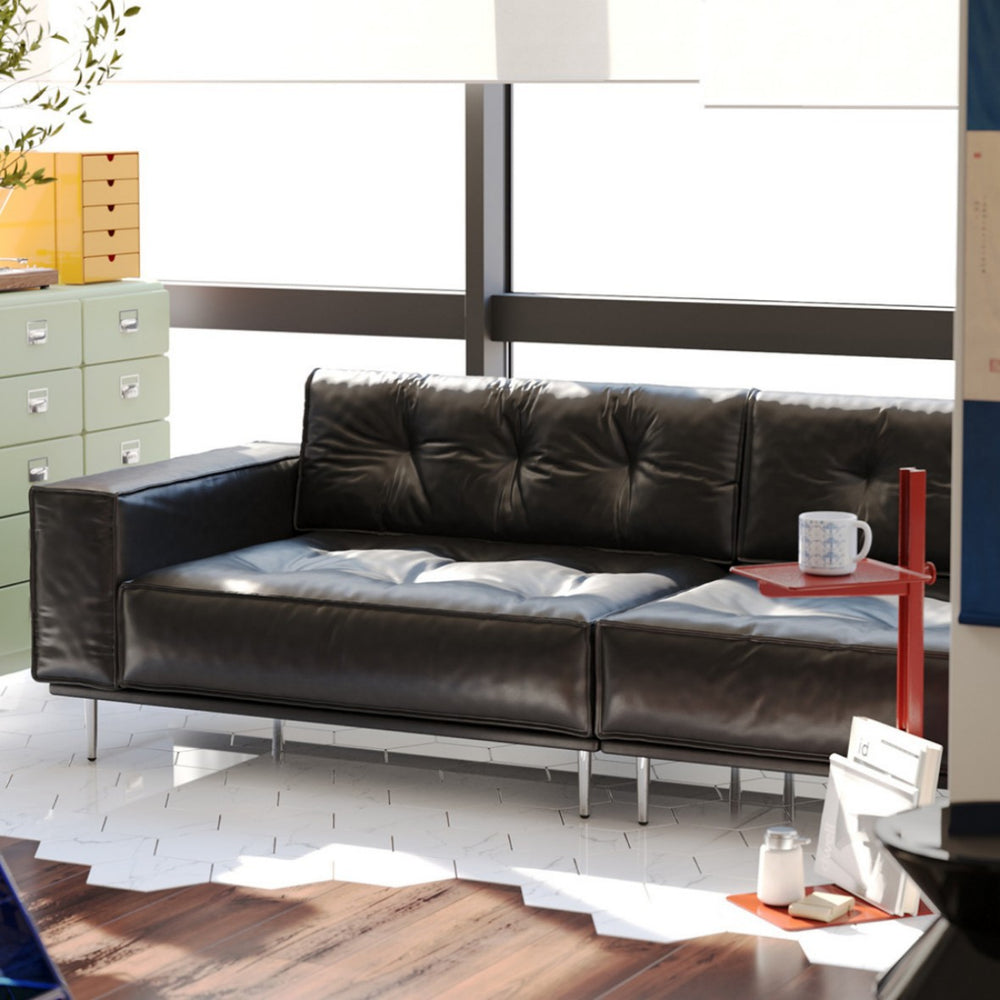 Jiuban sofa frenchretro oil wax genuine leather sofa bauhaus medieval style living room for home straight row sofa