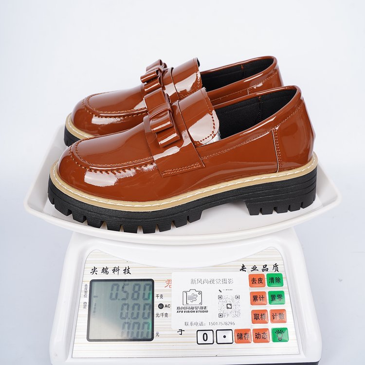Export thick heel thick sole small leather shoes new arrivalspring & fall loafers plus sizecasual patent leather british style women's shoes