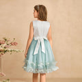fashion stylegirl dress mesh embroidered flower girl dress kids princess dress vest dress sleeveless summer style