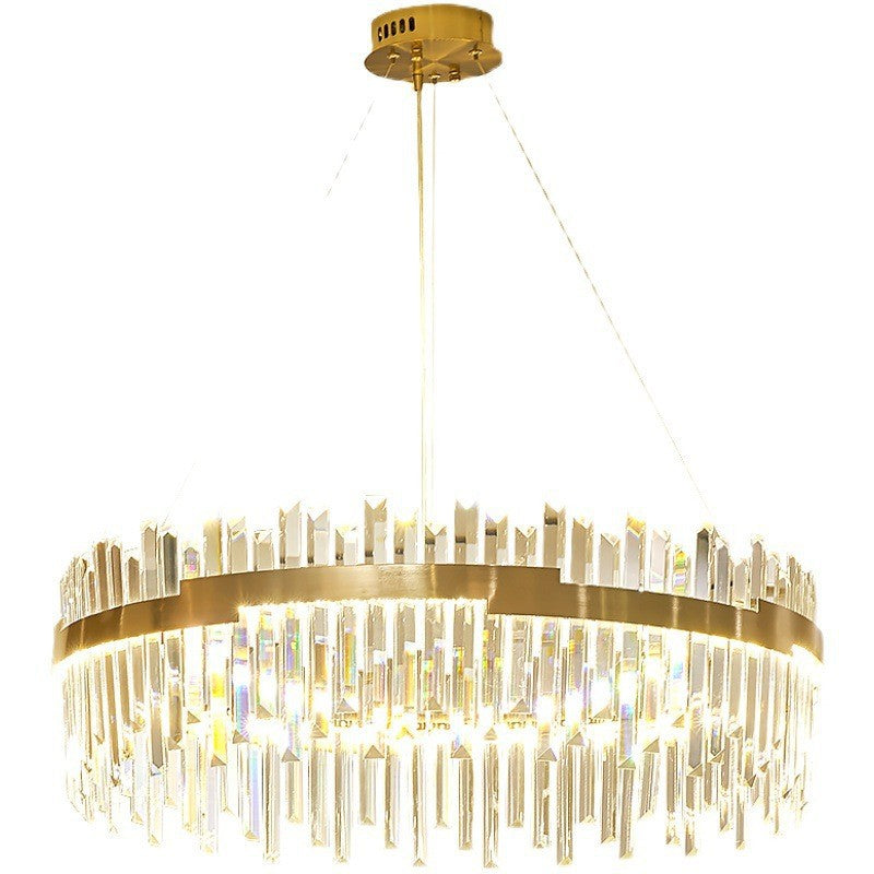 Crystal light luxury living room chandelier dining room master bedroom room lighting modern simple atmosphere bedroom crown high-end lamps