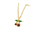 [titanium steel] japanese and korean cross-border popular cherry necklace for women, versatile, fashionable and high-end inlaid clavicle chain accessories