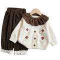 Kids' cardigan  new style: spring/autumn girls' embroidered peter pan collar sweater