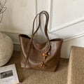 High-end retro soft leather women's bag 2026 new simple tote bag cross-border easiest for matchpure color handbag armpit bag