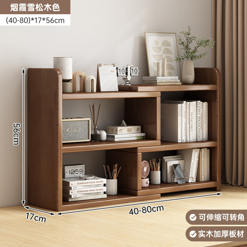 Solid wood bookshelf Desktop shelf Children's desk Storage rack Household desk Small bookcase Office storage cabinet