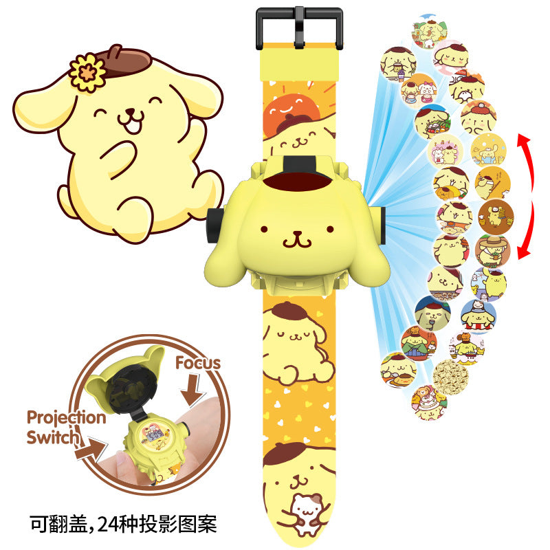 Sanrio kids' projector watch - new 2024 toy for toddlers & girls - cute princess shara light-up early education cartoon watch
