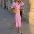 summer new women's clothing: cross-border european and american style fashion casual striped long-sleeve shirt dress set
