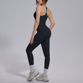 New arrival cross-border fashion double-sided brocade i-shaped beautiful back yoga suit sports running fitness running two-piece set for women