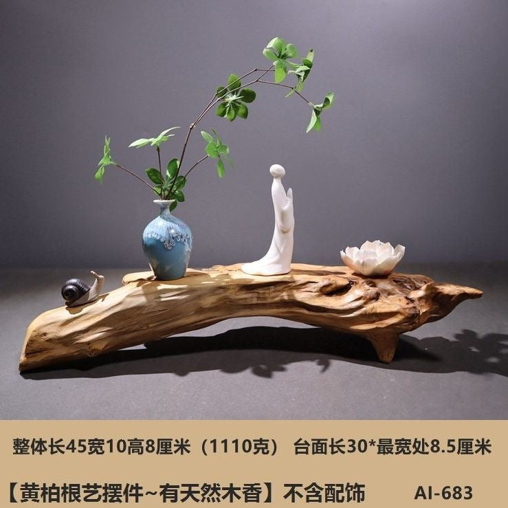 Weathered dead wood ornaments 2 thuja root carving bonsai bottom base tea ceremony tea room tea table dry tea table