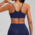 European and american new style thin strap sports bra for women - shockproof, push-up, running, yoga bra with padded cups, fitness tank top