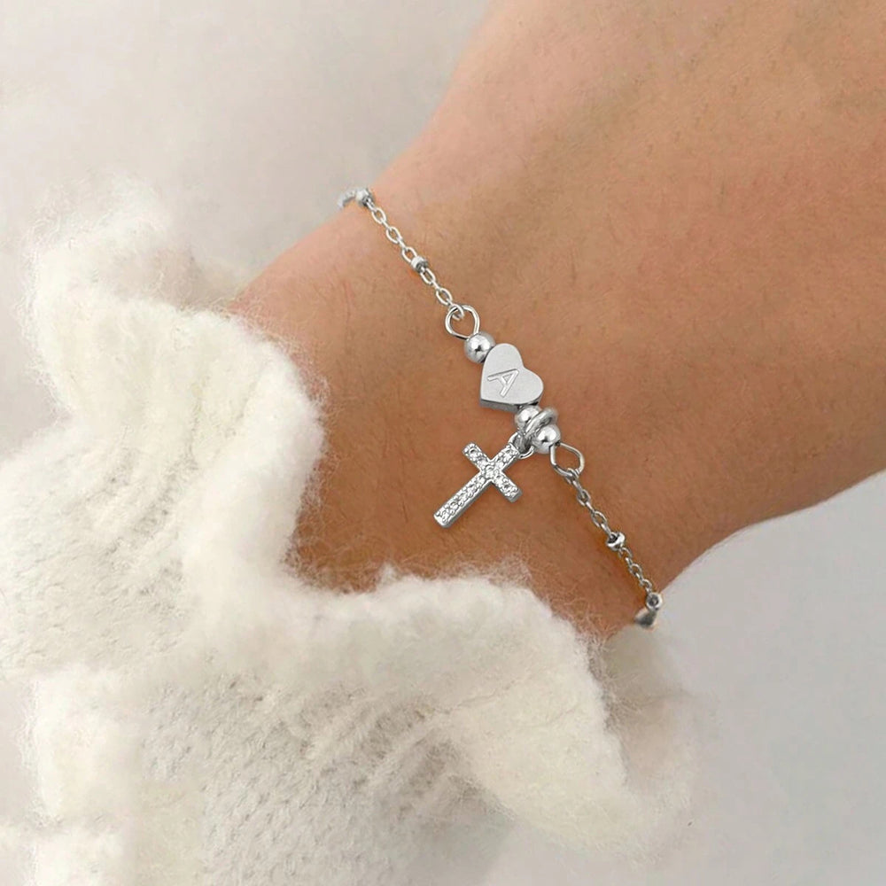 Amazon cross-border new arrival: letter beaded bow bracelet - elegant, versatile, fresh, sweet, and cute jewelry for women