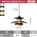 Flying saucer chandelier model b black + yellow wood grain 40cm