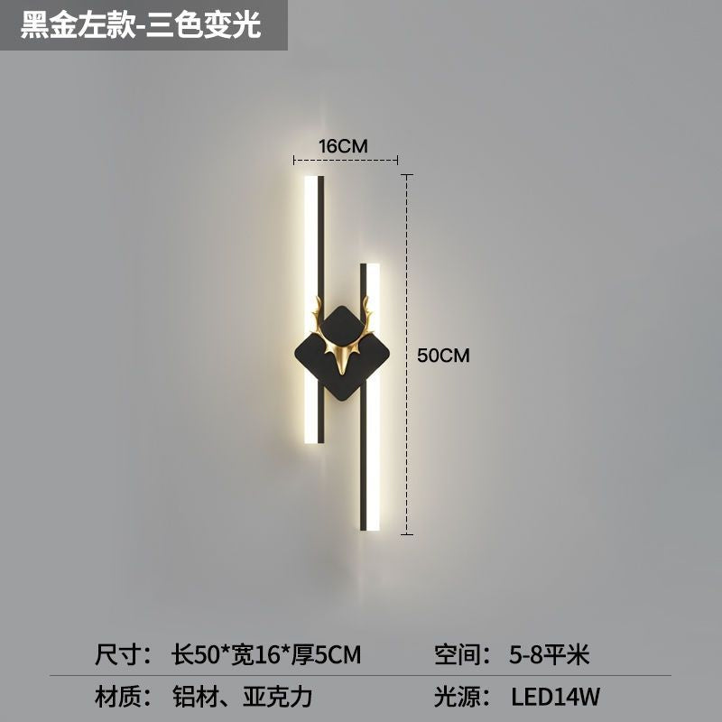 New arrival bench wall lamp casual modern led bedroom bedside lamp scandinavian living room lamp tv wall lamp creative deer head