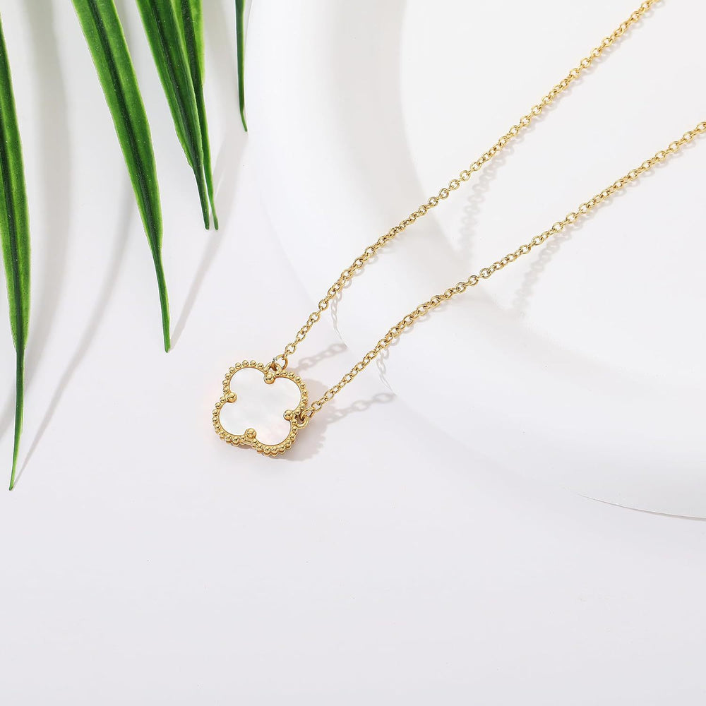 Lucky 18k gold plated four-leaf clover necklace - new women's fashionable and elegant clavicle chain, simple and versatile titanium steel pendant