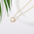 Lucky 18k gold plated four-leaf clover necklace - new women's fashionable and elegant clavicle chain, simple and versatile titanium steel pendant