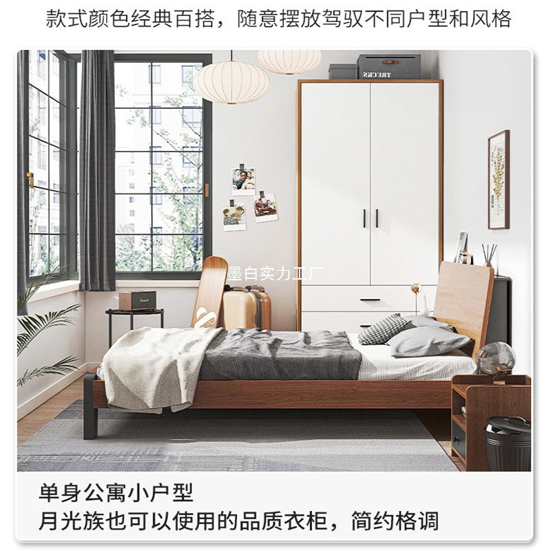 Wardrobe household bedroom small apartment simple wardrobe storage cabinet room wooden rental room economical hanging wardrobe