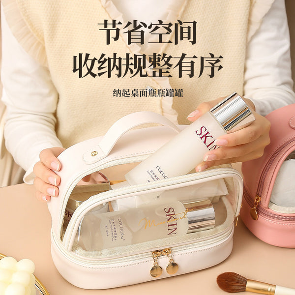 Wash storage bag Double-layer portable travel portable dry and wet separation wash bag Large capacity premium cosmetic bag