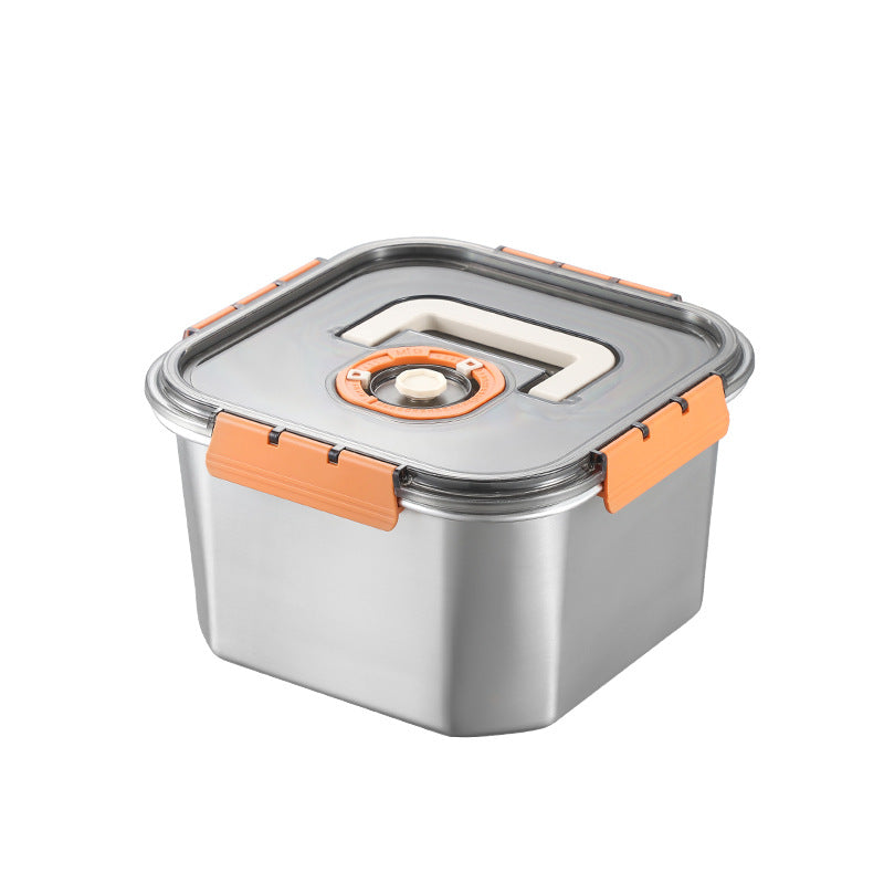 Cross-border  popular square stainless steel crisper 304 stainless steel sealed box refrigerator storage box wholesale