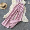 Light mature style v neck sleeveless t-shirt lazy high waistloose pants women's summercasualcasualelegantwork clothingtwo-piece set
