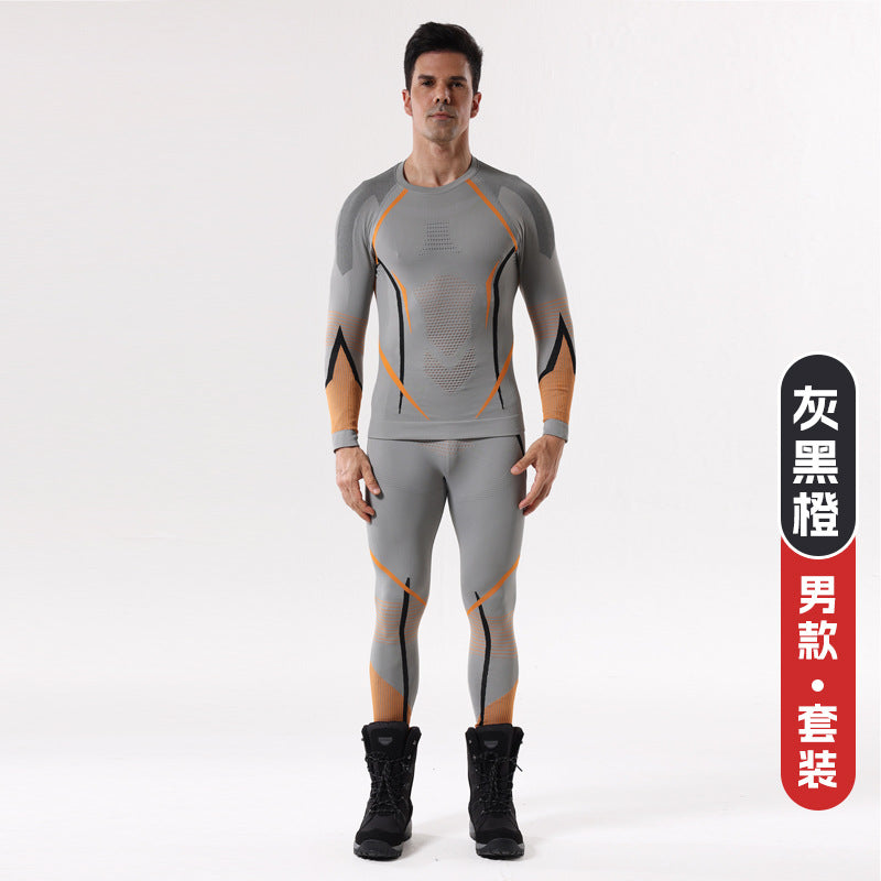 New autumn and winter quick-drying ski clothing underwear set men's and women's sports tight moisture-absorbing perspiration compression warm primer
