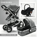 Customized silver tube [cool gray] four-wheel rubber trolley + basket