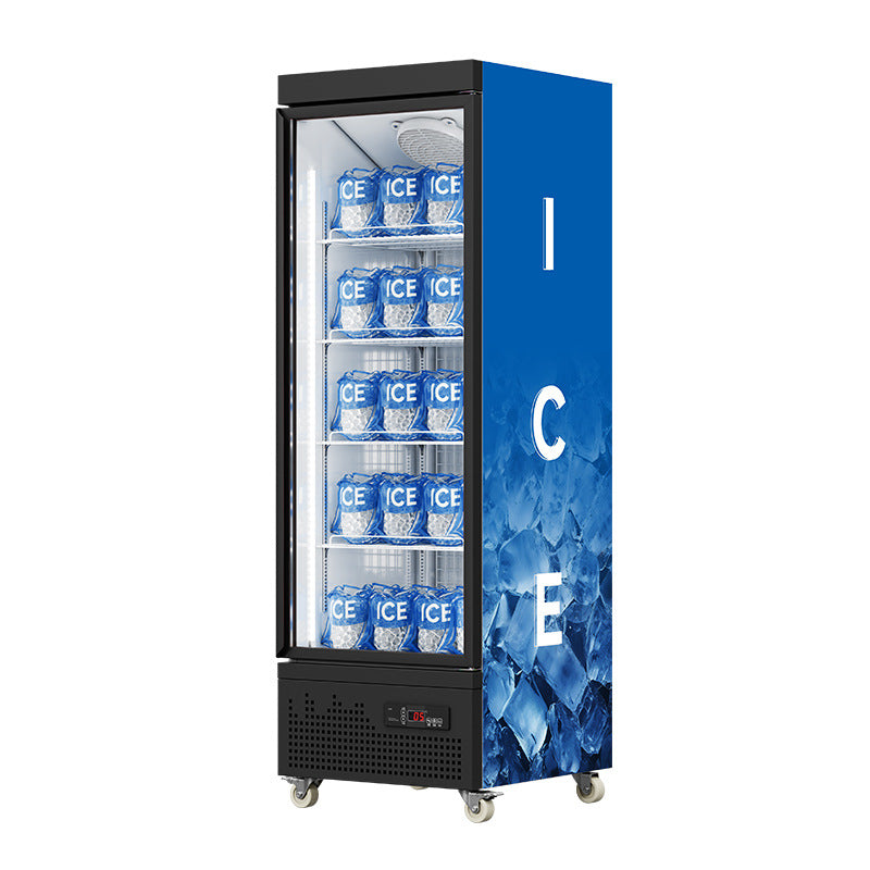Huaer double door refrigeration display cabinet restaurant food storage freezer vertical freezer commercial refrigerator ice cube freezer