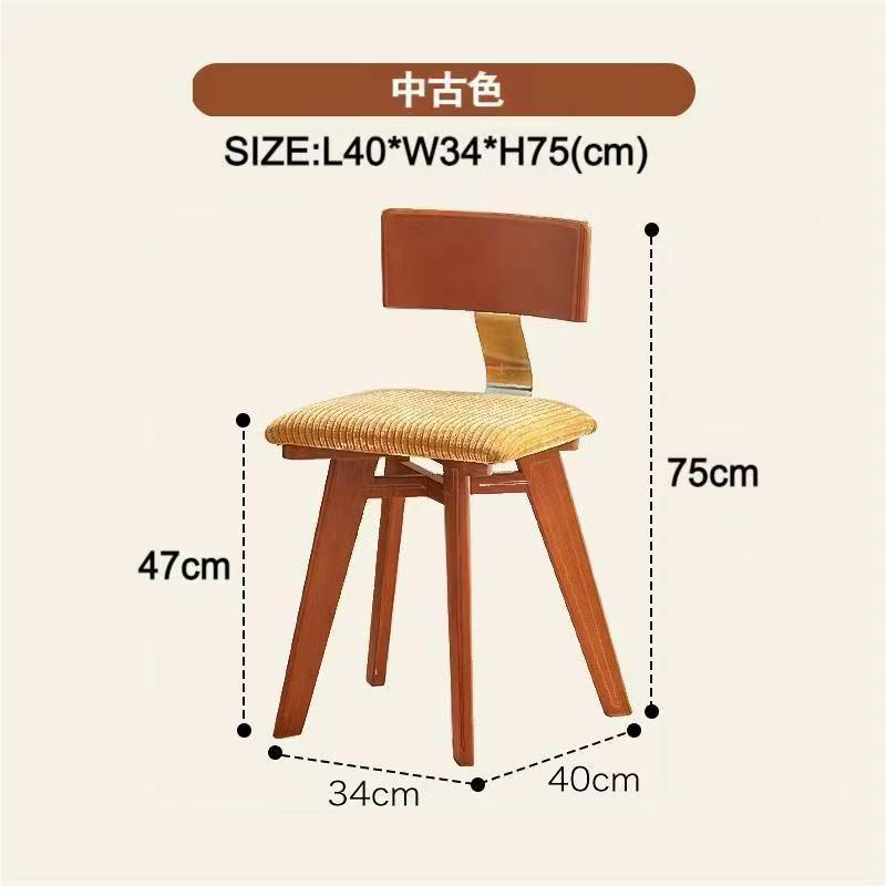 Used dining chairs nordic solid wood backrest dining table chairs wabi-sabi style stools wholesale designer french vintage chairs