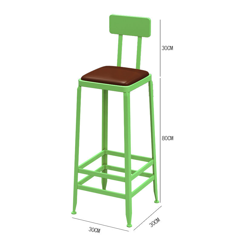 Bar cafe wall commercial wood bar table and chair combination Internet celebrity long wrought iron soft seat back dining table and chair
